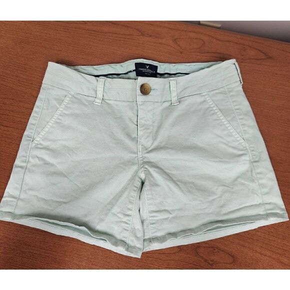 American Eagle Strech 4 mint green flat front shorts. Measures approx 30 waist, - Picture 7 of 7